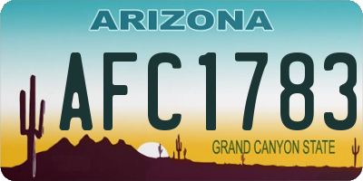 AZ license plate AFC1783
