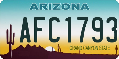 AZ license plate AFC1793