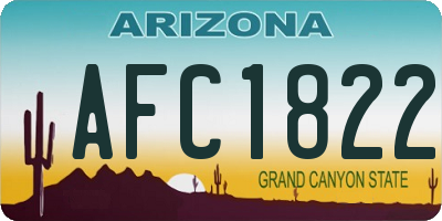 AZ license plate AFC1822