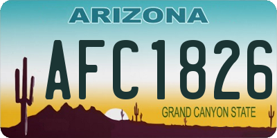 AZ license plate AFC1826