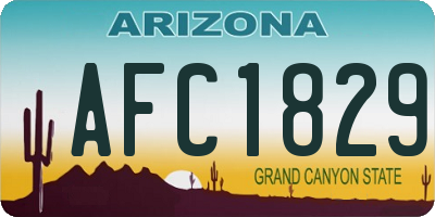 AZ license plate AFC1829