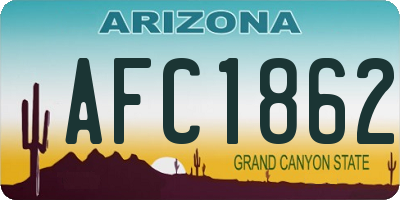 AZ license plate AFC1862