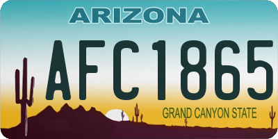 AZ license plate AFC1865
