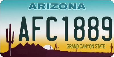 AZ license plate AFC1889