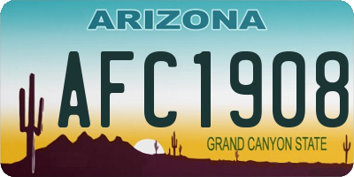 AZ license plate AFC1908
