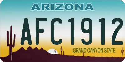 AZ license plate AFC1912