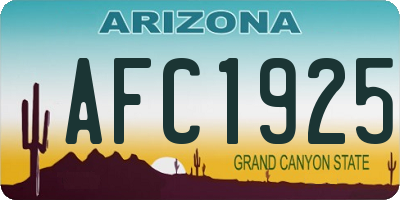 AZ license plate AFC1925