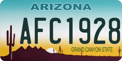 AZ license plate AFC1928
