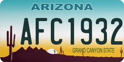 AZ license plate AFC1932