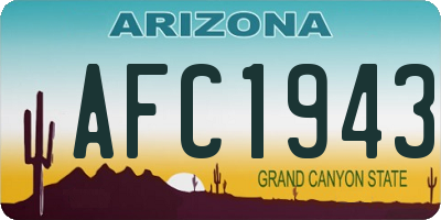 AZ license plate AFC1943