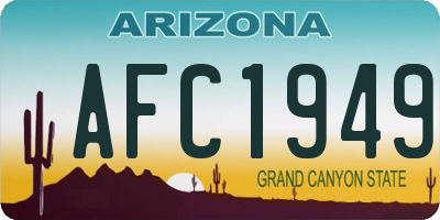 AZ license plate AFC1949