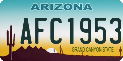 AZ license plate AFC1953
