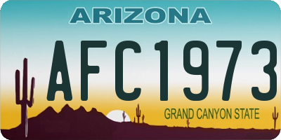 AZ license plate AFC1973
