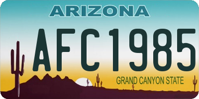 AZ license plate AFC1985
