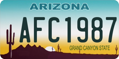 AZ license plate AFC1987