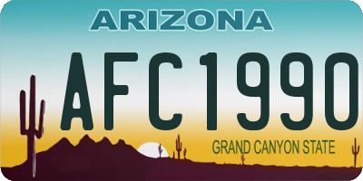 AZ license plate AFC1990