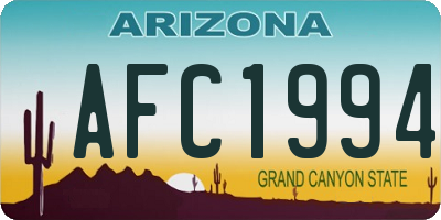 AZ license plate AFC1994