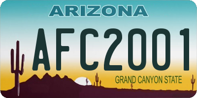 AZ license plate AFC2001