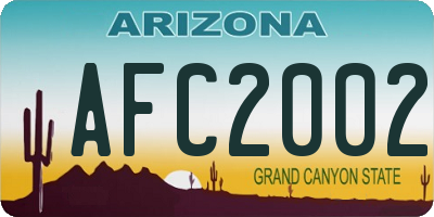 AZ license plate AFC2002