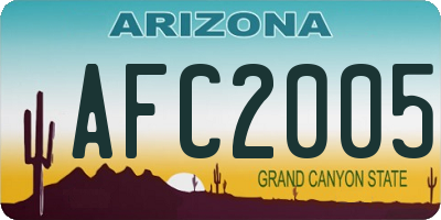 AZ license plate AFC2005