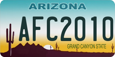 AZ license plate AFC2010