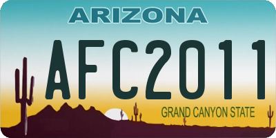 AZ license plate AFC2011