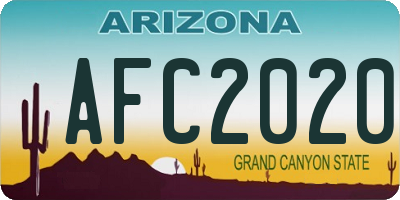 AZ license plate AFC2020