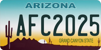 AZ license plate AFC2025