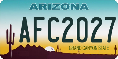 AZ license plate AFC2027