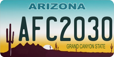 AZ license plate AFC2030