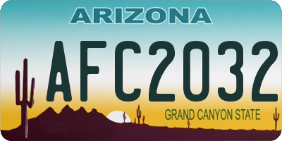 AZ license plate AFC2032