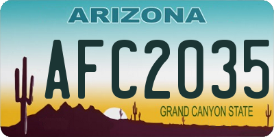 AZ license plate AFC2035