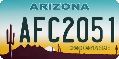 AZ license plate AFC2051