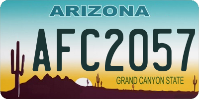 AZ license plate AFC2057