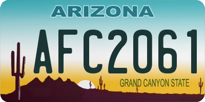AZ license plate AFC2061