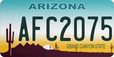 AZ license plate AFC2075