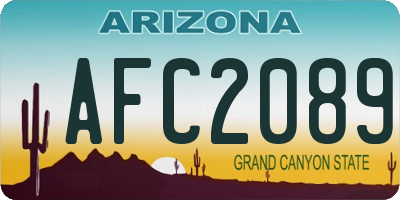 AZ license plate AFC2089