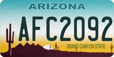 AZ license plate AFC2092