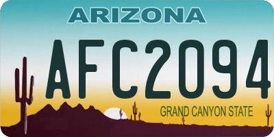 AZ license plate AFC2094