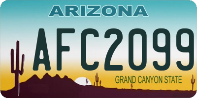 AZ license plate AFC2099