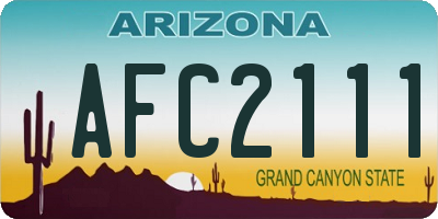 AZ license plate AFC2111