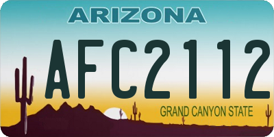 AZ license plate AFC2112