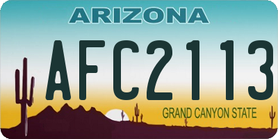 AZ license plate AFC2113