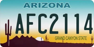 AZ license plate AFC2114