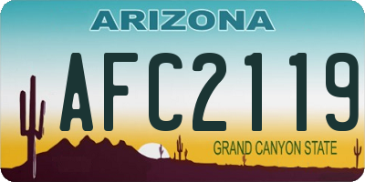 AZ license plate AFC2119