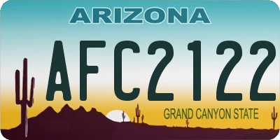 AZ license plate AFC2122