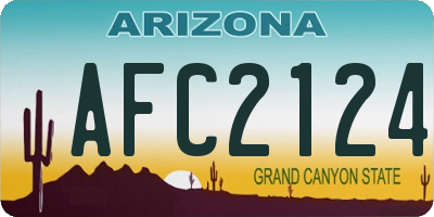 AZ license plate AFC2124