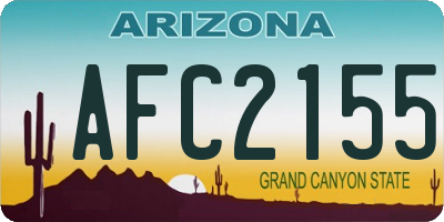 AZ license plate AFC2155