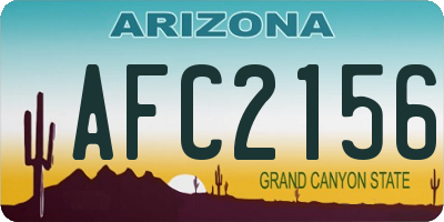 AZ license plate AFC2156