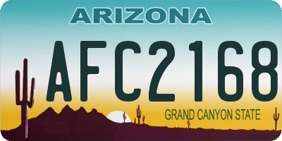 AZ license plate AFC2168